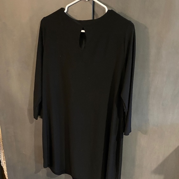 Sympli Black Long Sleeve Dress with Cutout Design - Picture 2 of 3